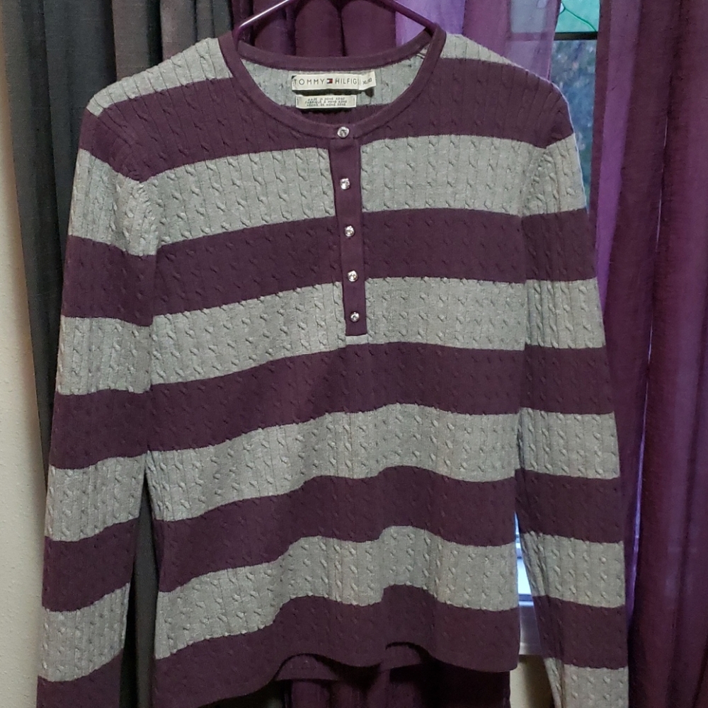 Tommy Hilfiger rhinestone button sweater